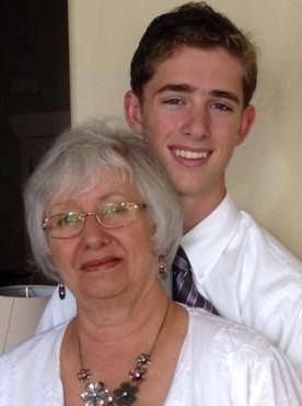 A picture of Chris Carroll with her grandson Daniel (Aaron's son).